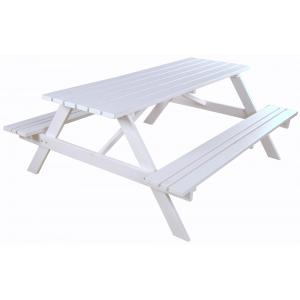 Simone houten picknicktafel wit