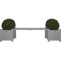 Farm Folklore houten tuinbank met bloembakken grijs