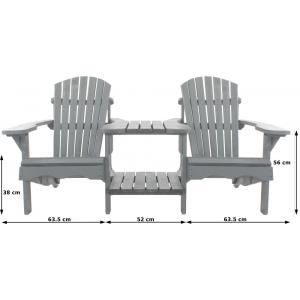 Jumbo Canadian chair tete-a-tete houten tuinbank grijs