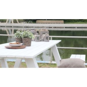 Breeze aluminium picknicktafel wit