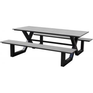 Family aluminium picknicktafel grijs