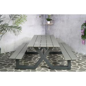 Family aluminium picknicktafel grijs