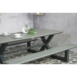 Family aluminium picknicktafel grijs