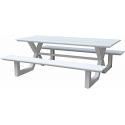 Family aluminium picknicktafel wit