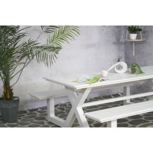 Family aluminium picknicktafel wit