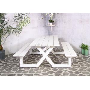 Family aluminium picknicktafel wit