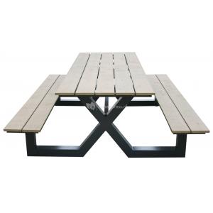 Family aluminium picknicktafel zand