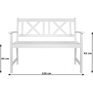 Luton 2-zits houten tuinbank wit